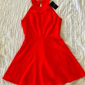 J.O.A Los Angeles Orange Red Flowy Dress